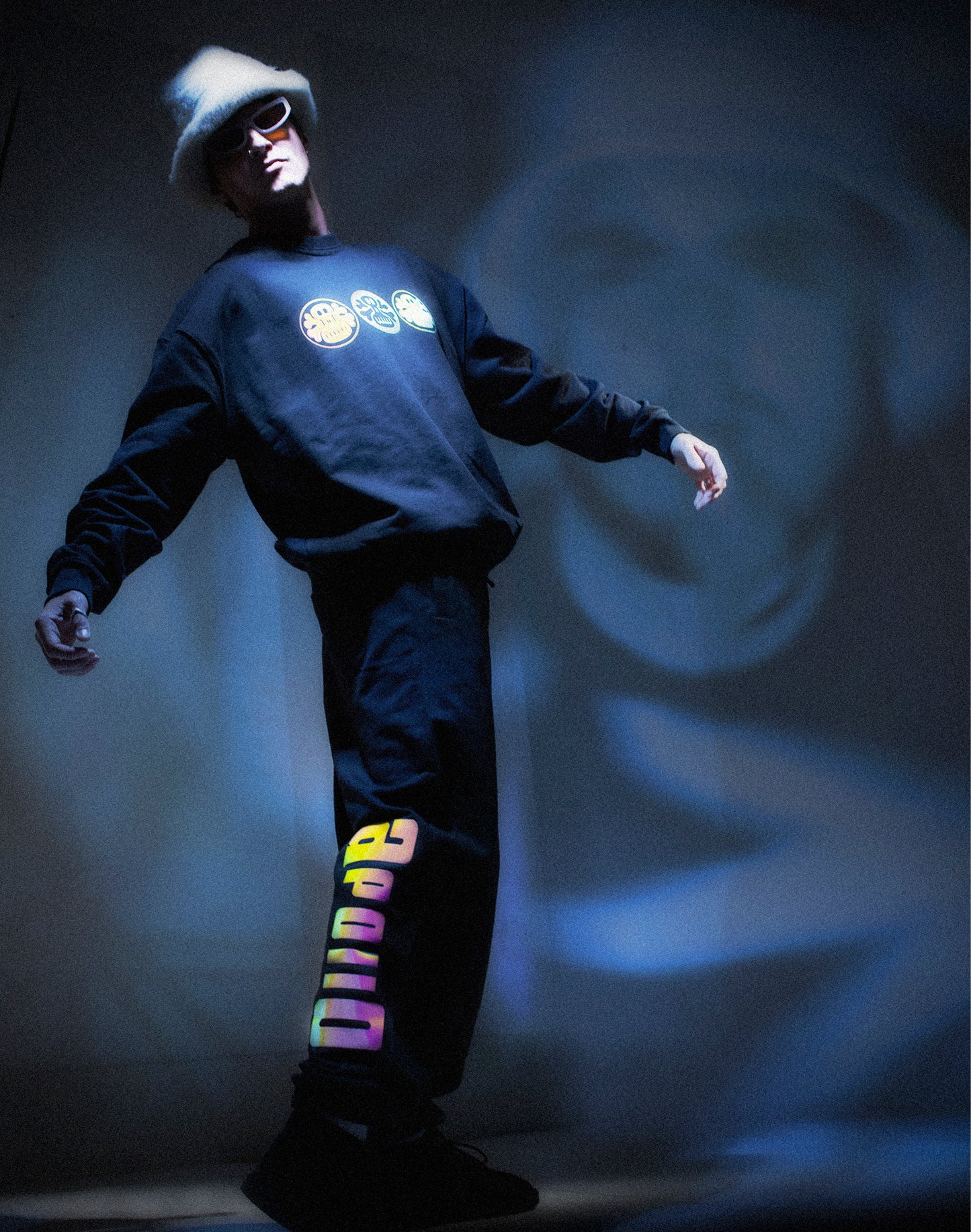 House of Apollo 3 Skulls Pearlescent Fleece Tracksuit Bottoms